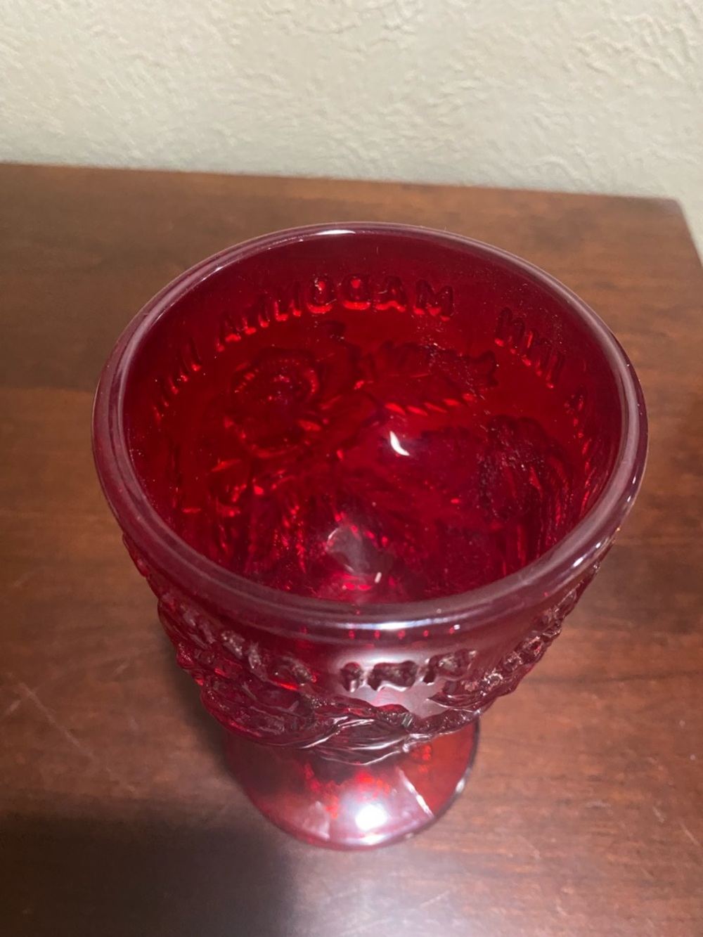 Vintage, Madonna Inn, Wild Ruby Red Glass Goblet - Picture 3 of 6